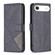 iPhone 17 Air Magnetic Buckle Rhombus Texture Leather Phone Case - Black