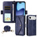 iPhone 17 Air Multi-card Slots Crossbody Cowhide Leather Phone Case - Blue