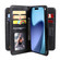 iPhone 17 Air Multi-Function Wallet 10 Card Slots Leather Phone Case - Black