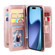 iPhone 17 Air Multi-Function Wallet 10 Card Slots Leather Phone Case - Rose Gold