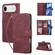 iPhone 17 Air Multifunctional Multi-Card Wallet Phone Leather Case - Wine Red