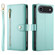iPhone 17 Air Nine Card-slot Zipper Wallet Bag Leather Phone Case - Mint Green