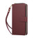 iPhone 17 Air Nine-card Slots Zipper Wallet Bag Leather Phone Case - Wine Red