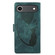 iPhone 17 Air Pen Heart Cat Embossed Leather Phone Case - Green