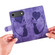 iPhone 17 Air Pen Heart Cat Embossed Leather Phone Case - Purple