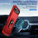 iPhone 17 Air Pioneer Armor Heavy Duty PC + TPU Phone Case with Holder - Red+Rose Red