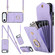 iPhone 17 Air Rhombic Texture Card Bag Phone Case with Long Lanyard - Light Purple