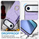 iPhone 17 Air Rhombic Texture Card Bag Phone Case with Long Lanyard - Light Purple