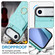 iPhone 17 Air Rhombic Texture Card Bag Phone Case with Long Lanyard - Mint Green