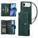 iPhone 17 Air Rivet Buckle 9 Cards Three Fold Leather Phone Case - Green