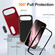 iPhone 17 Air Rugged PC + Silicone Phone Case with Holder - Red+Black