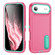 iPhone 17 Air Rugged PC + Silicone Phone Case with Holder - Rose Red+Light Green