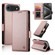 iPhone 17 Air Side Buckle Magnetic Frosted Leather Phone Case - Rose Gold