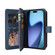 iPhone 17 Air Skin Feel Multi Card Slots Zipper Wallet Leather Phone Case - Blue