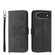 iPhone 17 Air Skin-feel Flowers Embossed Wallet Leather Phone Case - Black