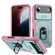 iPhone 17 Air Sliding Camshield TPU + PC Phone Case with Holder - Green+Pink