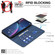 iPhone 17 Air Splicing Color Hollow Flower Pattern RFID Leather Phone Case - Dark Blue