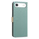 iPhone 17 Air Splicing Color Hollow Flower Pattern RFID Leather Phone Case - Green