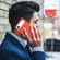 iPhone 17 Air Splicing Color Hollow Flower Pattern RFID Leather Phone Case - Red