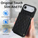 iPhone 17 Air Splicing Rhombic Texture Card Bag Phone Case with Long Lanyard - Black