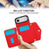 iPhone 17 Air Splicing Rhombic Texture Card Bag Phone Case with Long Lanyard - Red