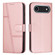 iPhone 17 Air Stitching Calf Texture Buckle Leather Phone Case - Rose Gold