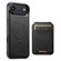 iPhone 17 Air Suteni H15 MagSafe Oil Eax Leather Detachable Wallet Back Phone Case - Black