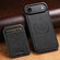 iPhone 17 Air Suteni H18 Cross Grain MagSafe Wallet Leather Phone Case - Black