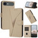 iPhone 17 Air Triangle Pattern Buckle Clasp Leather Phone Case - Gold