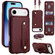 iPhone 17 Air Wristband Vertical Flip Wallet Back Cover Phone Case with Long Lanyard - Wine Red