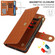 iPhone 17 Air YM016 Rhombic Zipper Card Wallet Leather Phone Case with Lanyard - Brown