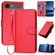 iPhone 17 Air YX0070 Carbon Fiber Buckle Leather Phone Case with Lanyard - Red