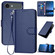 iPhone 17 Air YX0070 Carbon Fiber Buckle Leather Phone Case with Lanyard - Royal Blue