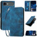iPhone 17 Air YX0080 Grid Butterfly Embossed Pattern Flip Leather Phone Case with Lanyard - Dark Blue