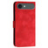 iPhone 17 Air YX0080 Grid Butterfly Embossed Pattern Flip Leather Phone Case with Lanyard - Red