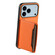 iPhone 17 Pro Calf Texture Card Bag Design Full Coverage Phone Case - Orange