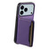 iPhone 17 Pro Max Calf Texture Card Bag Design Full Coverage Phone Case - Purple