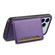 iPhone 17 Pro Max Calf Texture Card Bag Design Full Coverage Phone Case - Purple