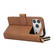 iPhone 17 Pro 9 Card Slots Zipper Wallet Bag Leather Phone Case - Brown