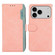 iPhone 17 Pro ABEEL Color Block Magnetic RFID Leather Phone Case - Pink-Cyan