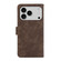iPhone 17 Pro ABEEL Frosted Magnetic RFID Leather Phone Case - Brown