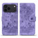 iPhone 17 Pro Cartoon Sakura Cat Embossed Leather Phone Case - Purple