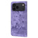 iPhone 17 Pro Cartoon Sakura Cat Embossed Leather Phone Case - Purple