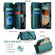 iPhone 17 Pro CaseMe C36 Card Slots Zipper Wallet RFID Anti-theft Leather Phone Case - Blue