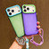 iPhone 17 Pro Color Contrast Lens Frame Transparent TPU Phone Case with Lanyard - Transparent+Light Pink