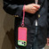 iPhone 17 Pro Color Contrast Lens Frame Transparent TPU Phone Case with Lanyard - Transparent+Light Pink