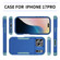 iPhone 17 Pro Commuter Shockproof TPU + PC Phone Case - Royal Blue+Grey Green