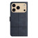 iPhone 17 Pro Cowhide Texture Stitching Leather Phone Case - Dark Blue