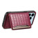 iPhone 17 Pro Crocodile Texture Card Bag Design Full Coverage Phone Case - Red