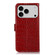 iPhone 17 Pro Crocodile Top Layer Cowhide Leather Phone Case - Red